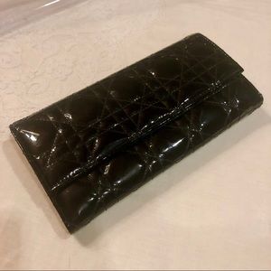 Patent Dior Lady Cannage Rendezvous chain wallet